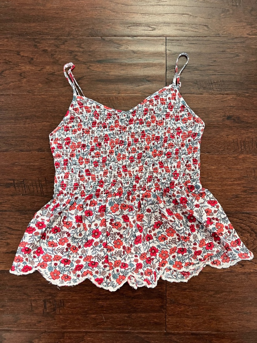 No Boundaries Floral Smocked Babydoll Cami Tank Top Size XS